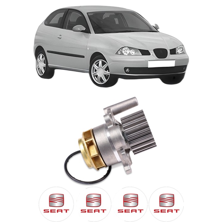 Pompa apa SEAT IBIZA III (6L1) 1.9 TDI din 2002-2009 KW 96 CP 131 CMC 1896, Auto, HEPU, 4x Stikere auto cu SEAT