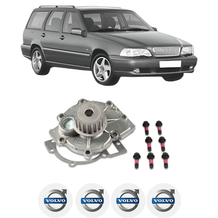 Pompa apa VOLVO V70 I (875, 876) 2.0 din 1996-2000 KW 132 CP 180 CMC 1984, Auto, HEPU, 4x Stikere auto cu VOLVO