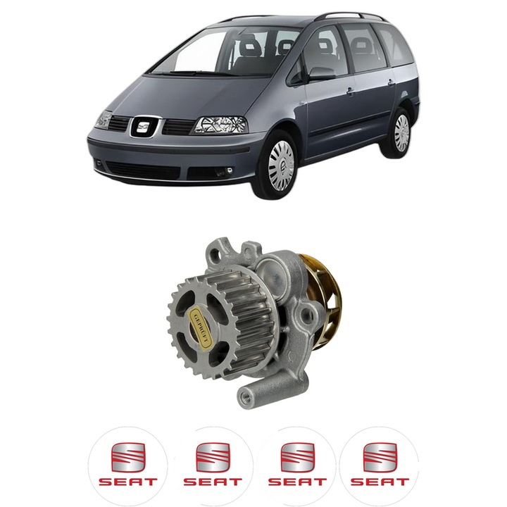 Pompa apa SEAT ALHAMBRA VAN (7V8, 7V9) 2.0 din 1996-2010 KW 85 CP 116 CMC 1984, Auto, HEPU, 4x Stikere auto cu SEAT