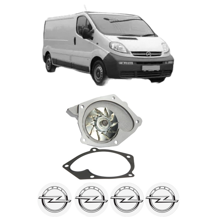 Pompa apa OPEL VIVARO A Van (X83) 2.0 ECOTEC (F7) din 2006-2014 KW 86 CP 117 CMC 1998, Auto, HEPU, 4x Stikere auto cu OPEL