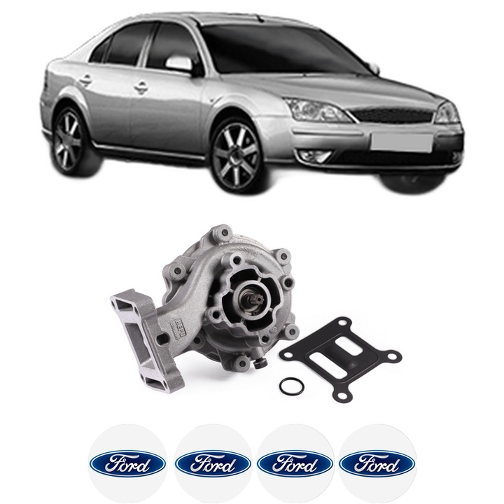 Pompa apa FORD MONDEO III Saloon (B4Y) 2.2 TDCi din 2004-2007 KW 114 CP 155 CMC 2198, Auto, HEPU, 4x Stikere auto cu FORD