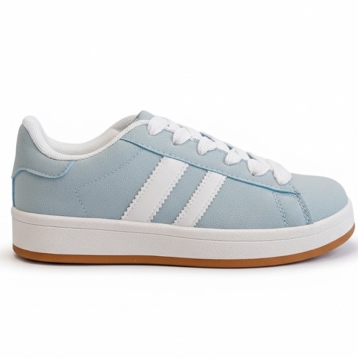 Tenisi dama Permani, albastru, piele ecologica, talpa din cauciuc, sistem de inchidere cu siret