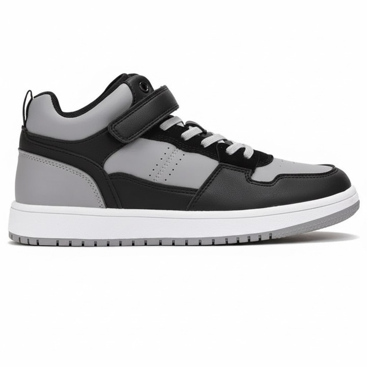 Pantofi sport Permani, Avila, casual, gri, piele ecologica, sistem velcro
