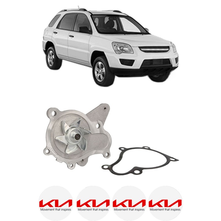 Pompa apa KIA SPORTAGE II (JE_, KM_) 2.0 CRDi din 2005-2006 KW 83 CP 113 CMC 1991, Auto, HEPU, 4x Stikere auto cu KIA