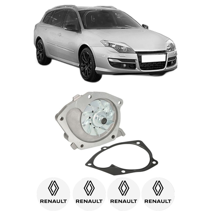 Pompa apa RENAULT LAGUNA III Grandtour (KT0/1) 2.0 GT din 2008-2015 KW 150 CP 204 CMC 1998, Auto, HEPU, 4x Stikere auto cu RENAULT