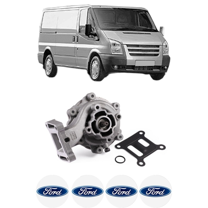 Pompa apa FORD TRANSIT Van (FA_ _) 2.4 DI (FAA_, FAB_, FAC_, FAD_) din 2000-2006 KW 66 CP 90 CMC 2402, Auto, HEPU, 4x Stikere auto cu FORD