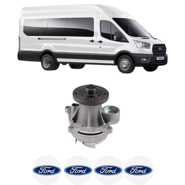 Pompa apa FORD TRANSIT V363 Bus (FAD, FBD) 2.0 EcoBlue din 2016 KW 77 CP 105 CMC 1995, Auto, HEPU, 4x Stikere auto cu FORD