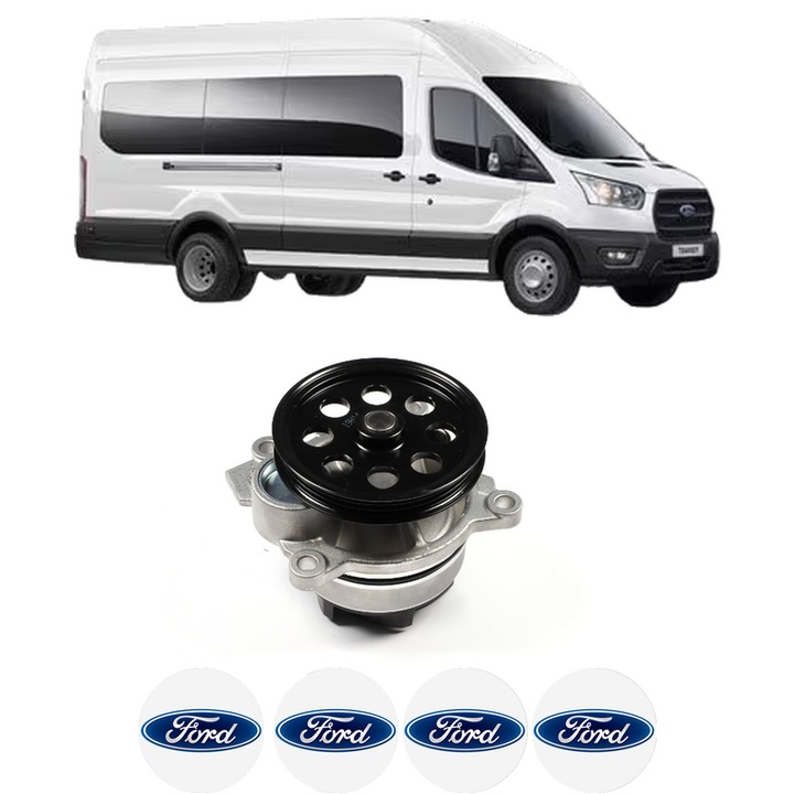 Pompa apa FORD TRANSIT V363 Bus (FAD, FBD) 2.0 EcoBlue din 2016 KW 77 CP 105 CMC 1995, Auto, HEPU, 4x Stikere auto cu FORD