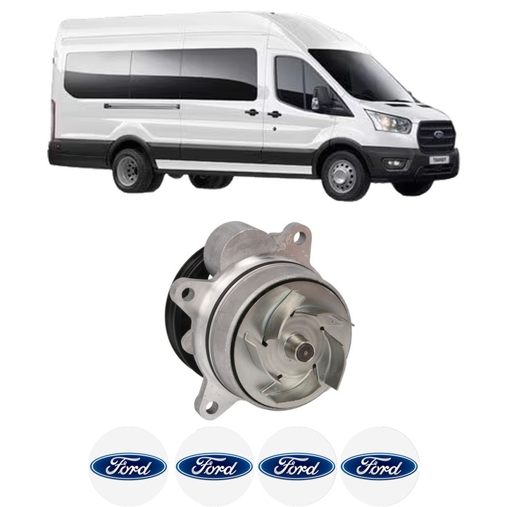 Pompa apa FORD TRANSIT V363 Bus (FAD, FBD) 2.0 EcoBlue RWD din 2019 KW 96 CP 130 CMC 1995, Auto, HEPU, 4x Stikere auto cu FORD