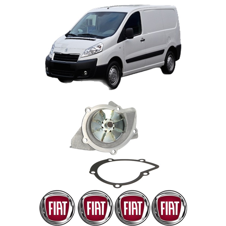Pompa apa FIAT SCUDO Van (270_, 272_) 2.0 D Multijet din 2007-2016 KW 88 CP 120 CMC 1997, Auto, HEPU, 4x Stikere auto cu FIAT