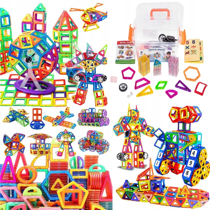 Set de constructie magnetice, Bajkowy Kuferek, 112 elemente, multicolor