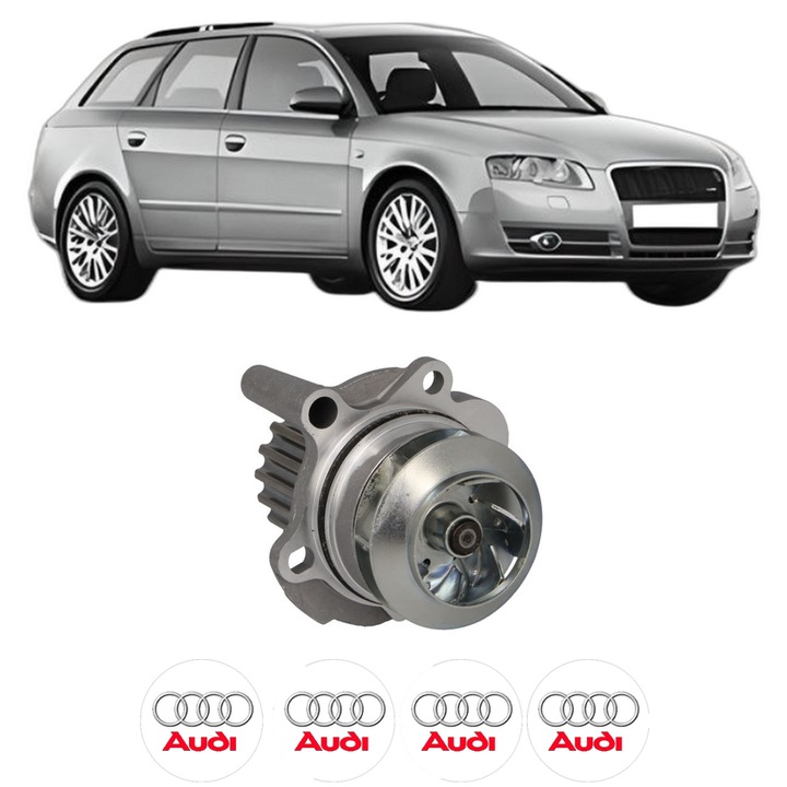 Pompa apa AUDI A4 B7 Avant (8ED) 2.0 TDI din 2004-2008 KW 103 CP 140 CMC 1968, Auto, HEPU, 4x Stikere auto cu AUDI
