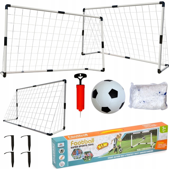 Bramka de fotbal BK, 120x80cm, set cu minge si pompa, portabila