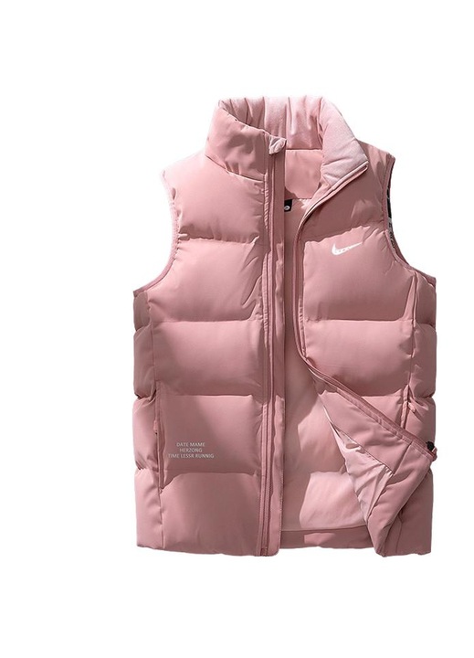 Téli mellény, rózsaszín, magas gallérral, kacsatoll, 2XL INTL