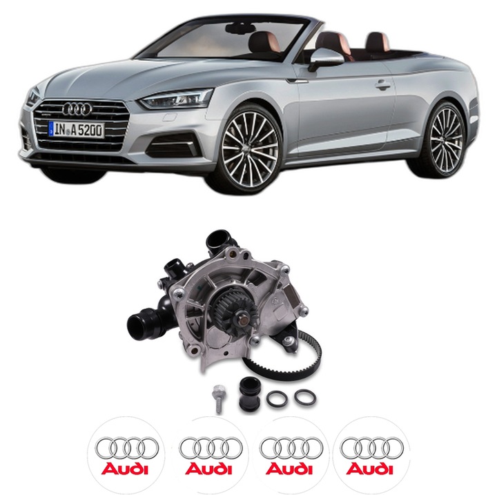 Pompa apa AUDI A5 Convertible (F57, F5E) 40 TFSI Mild Hybrid din 2020 KW 150 CP 204 CMC 1984, Auto, HEPU, 4x Stikere auto cu AUDI