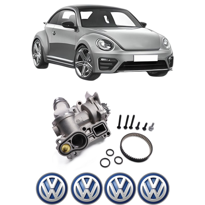 Pompa apa Volkswagen BEETLE (5C1, 5C2) 2.0 TFSI din 2011-2016 KW 147 CP 200 CMC 1984, Auto, HEPU, 4x Stikere auto cu Volkswagen