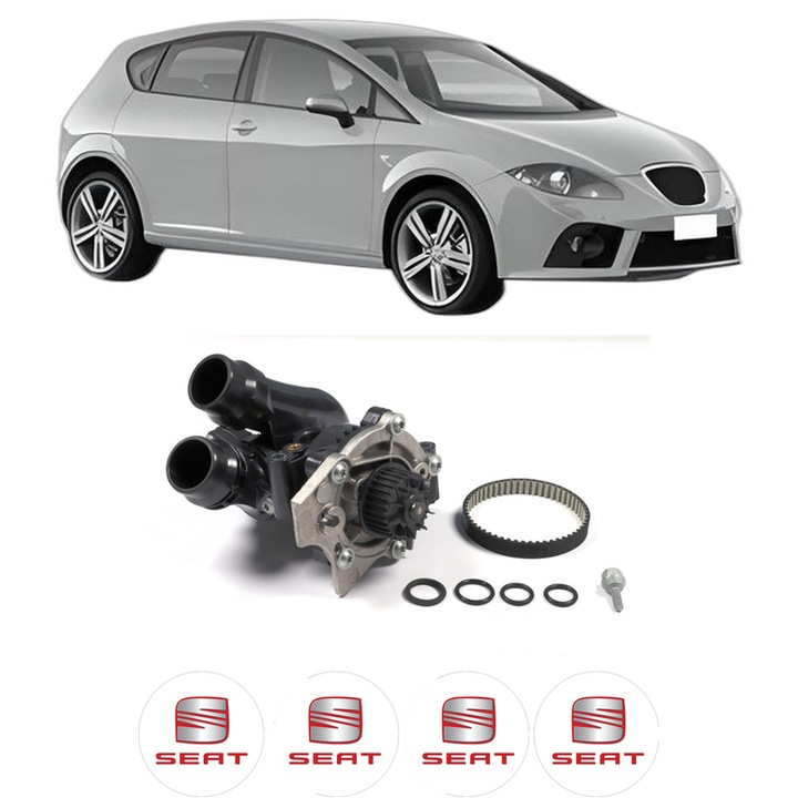 Pompa apa SEAT LEON (1P1) 2.0 TFSI din 2009-2012 KW 155 CP 211 CMC 1984, Auto, HEPU, 4x Stikere auto cu SEAT