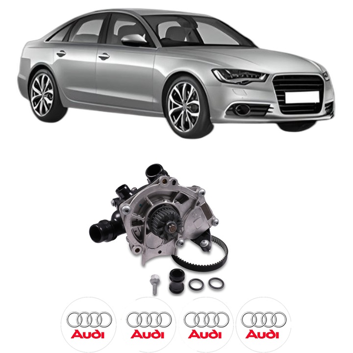 Pompa apa AUDI A6 C7 (4G2, 4GC) 1.8 TFSI din 2014-2018 KW 140 CP 190 CMC 1798, Auto, HEPU, 4x Stikere auto cu AUDI