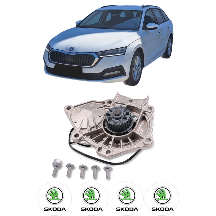 Pompa apa SKODA OCTAVIA IV Combi (NX5, PV5) 2.0 TSI RS din 2020 KW 180 CP 245 CMC 1984, Auto, HEPU, 4x Stikere auto cu SKODA