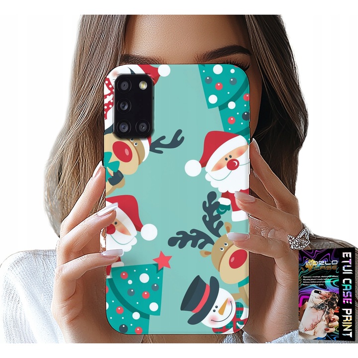 Samsung Galaxy A31 tok, World Case, hóember mintás, szilikon
