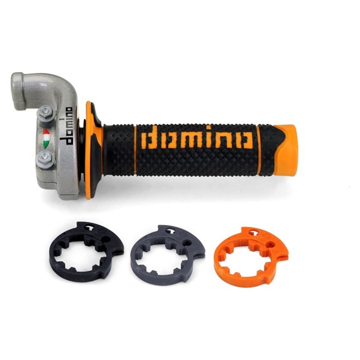 Set consumabile moto DOMINO, rolgaz complet cu manete, culoare negru/portocaliu