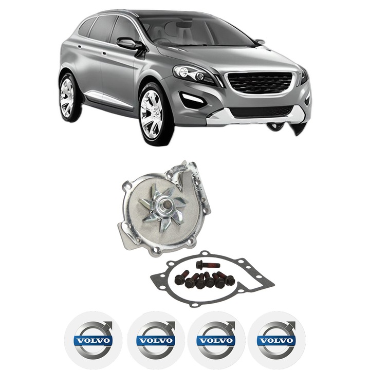 Pompa apa VOLVO XC60 I SUV (156) 2.4 D / D3 / D4 AWD din 2008-2017 KW 120 CP 163 CMC 2400, Auto, HEPU, 4x Stikere auto cu VOLVO