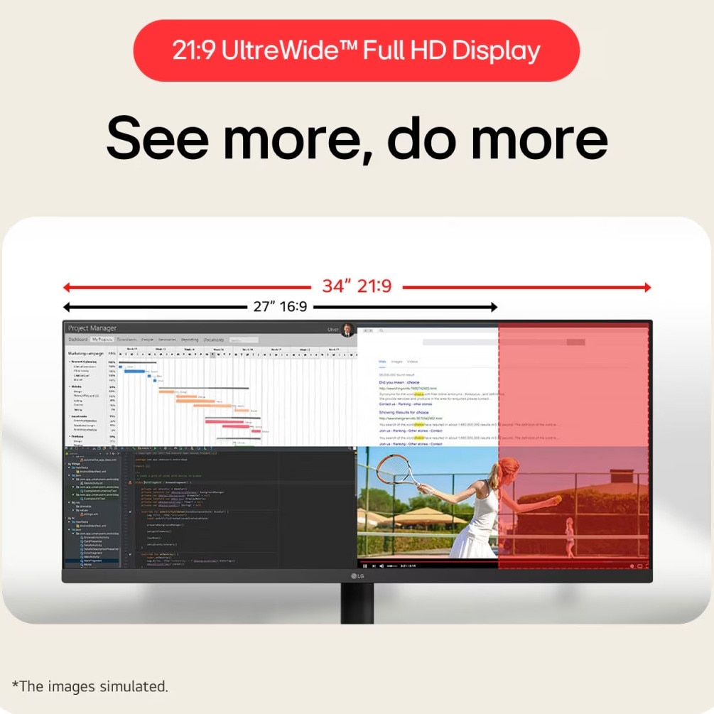 Monitor LED LG UltraWide 34U511A-B, 34