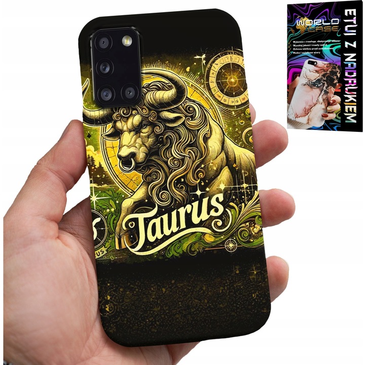 Samsung Galaxy A31 tok, World Case, Bika csillagjegy, szilikon, egyedi design