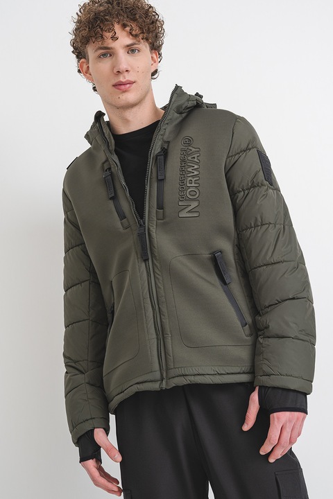 Geographical Norway, Geaca cu imprimeu logo Beachwood, Kaki