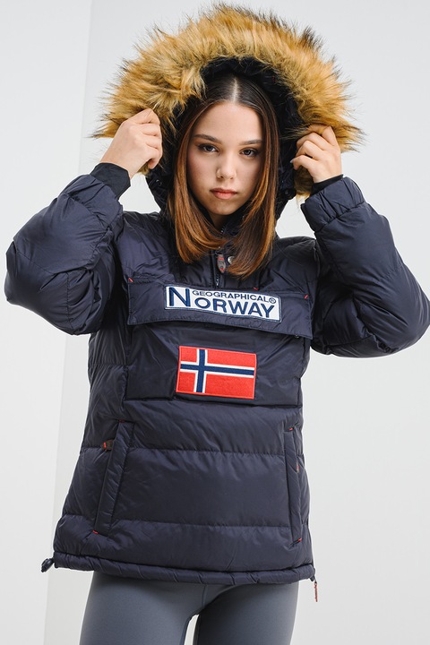 Geographical Norway, Jacheta fara inchidere cu vatelina si gluga Belancolie, Albastru ultramarin