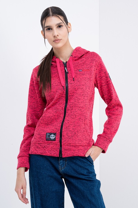 Geographical Norway, Hanorac cu fermoar Talerte, Negru/Roz melange