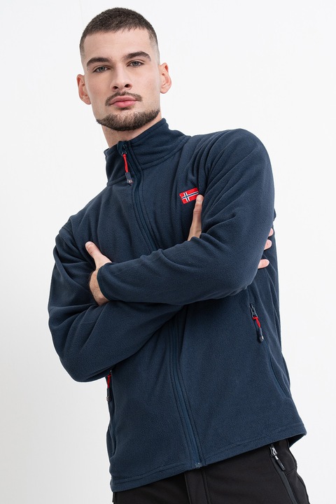 Geographical Norway, Bluza de trening slim fit cu fermoar Ulysse, Albastru ultramarin
