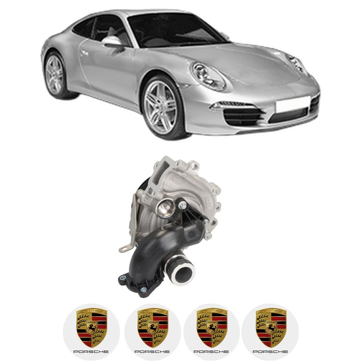 Pompa apa PORSCHE 911 (991) 3.4 Carrera din 2011-2019 KW 257 CP 350 CMC 3436, Auto, HEPU, 4x Stikere auto cu PORSCHE