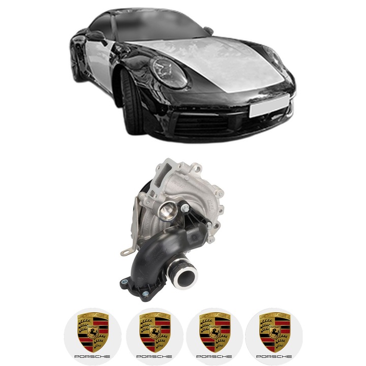 Pompa apa PORSCHE 911 (992) 3.0 Carrera T (992150) din 2022-2024 KW 283 CP 385 CMC 2981, Auto, HEPU, 4x Stikere auto cu PORSCHE