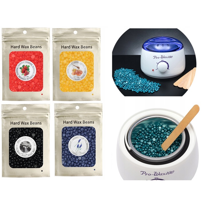 Ceara naturala pentru depilare, Dimax, set 4 x 100g, elastica, disponibile in mai multe culori