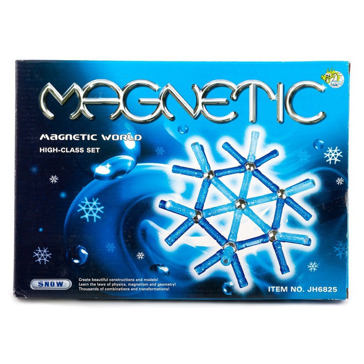 Set de constructie magnetica BK, 84 elemente, culori multicolore, dimensiuni 31x22x4cm