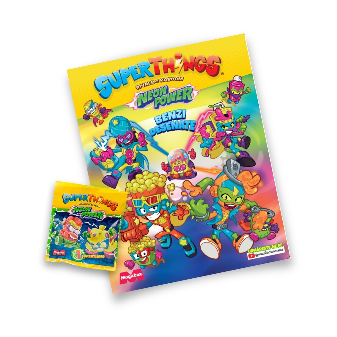 Set revista+figurina SuperThings - Neon Power