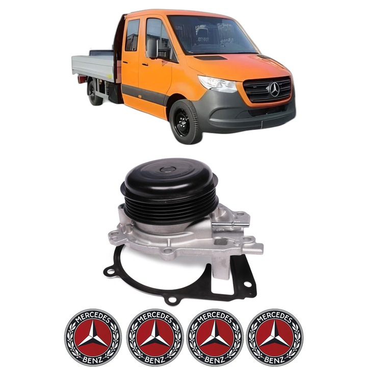 Pompa apa MERCEDES-BENZ SPRINTER 3, 5-t Platform/Chassis (B907, B910) 319 CDI RWD (907.133, 907.135, 907.233, 907.235) din 2021 KW 140 CP 190 CMC 1950, Auto, HEPU, 4x Stikere auto cu MERCEDES-BENZ