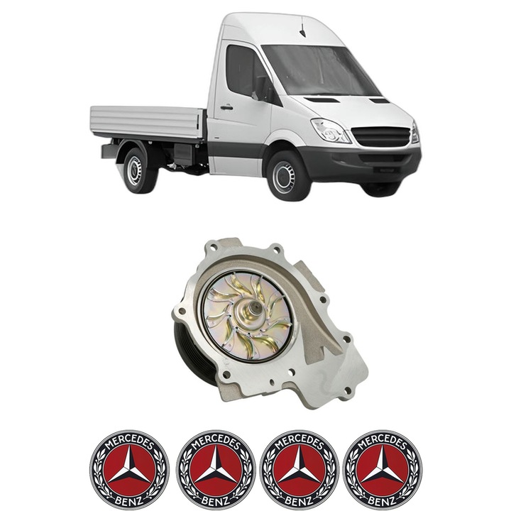 Pompa apa MERCEDES-BENZ SPRINTER 3, 5-t Platform/Chassis (B906) 314 CDI 4x4 (906.131, 906.133, 906.135, 906.231, 906.233... din 2016-2018 KW 105 CP 143 CMC 2143, Auto, HEPU, 4x Stikere auto cu MERCEDES-BENZ