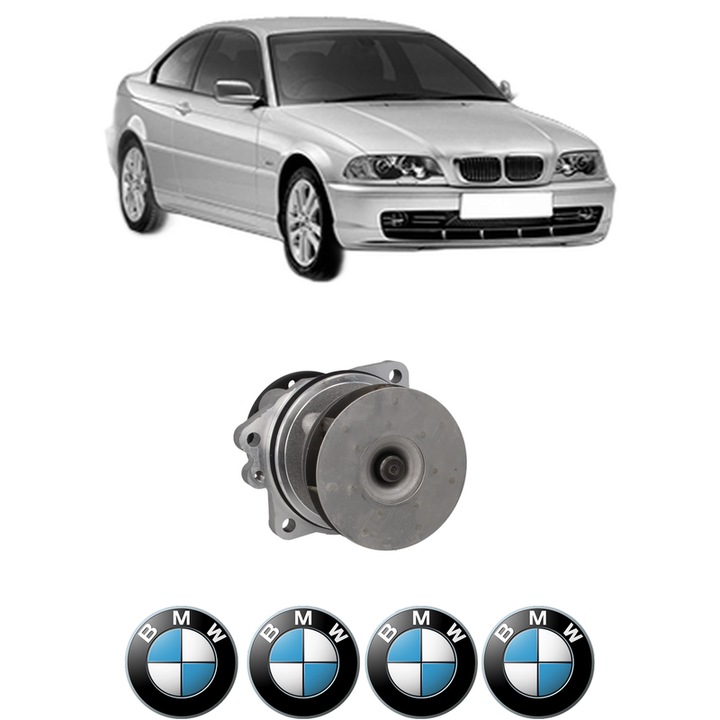 Pompa apa BMW Seria 3 (E46) 320 i din 2000-2005 KW 120 CP 163 CMC 2171, Auto, HEPU, 4x Stikere auto cu BMW