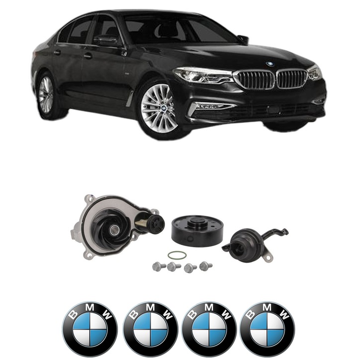 Pompa apa BMW Seria 5 (G30, F90) 530 i xDrive din 2016-2020 KW 185 CP 252 CMC 1998, Auto, HEPU, 4x Stikere auto cu BMW