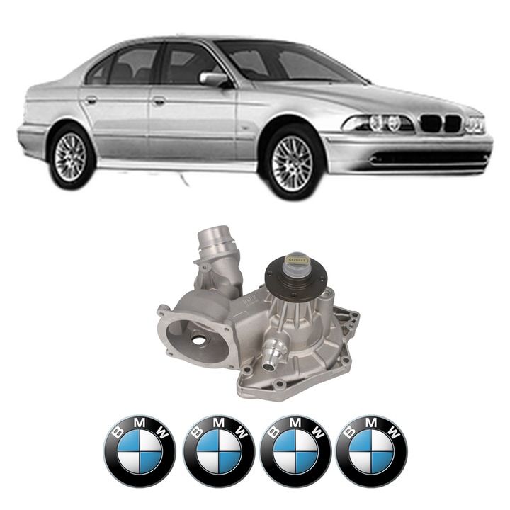 Pompa apa BMW Seria 5 (E39) 535 i din 1998-2003 KW 180 CP 245 CMC 3498, Auto, HEPU, 4x Stikere auto cu BMW