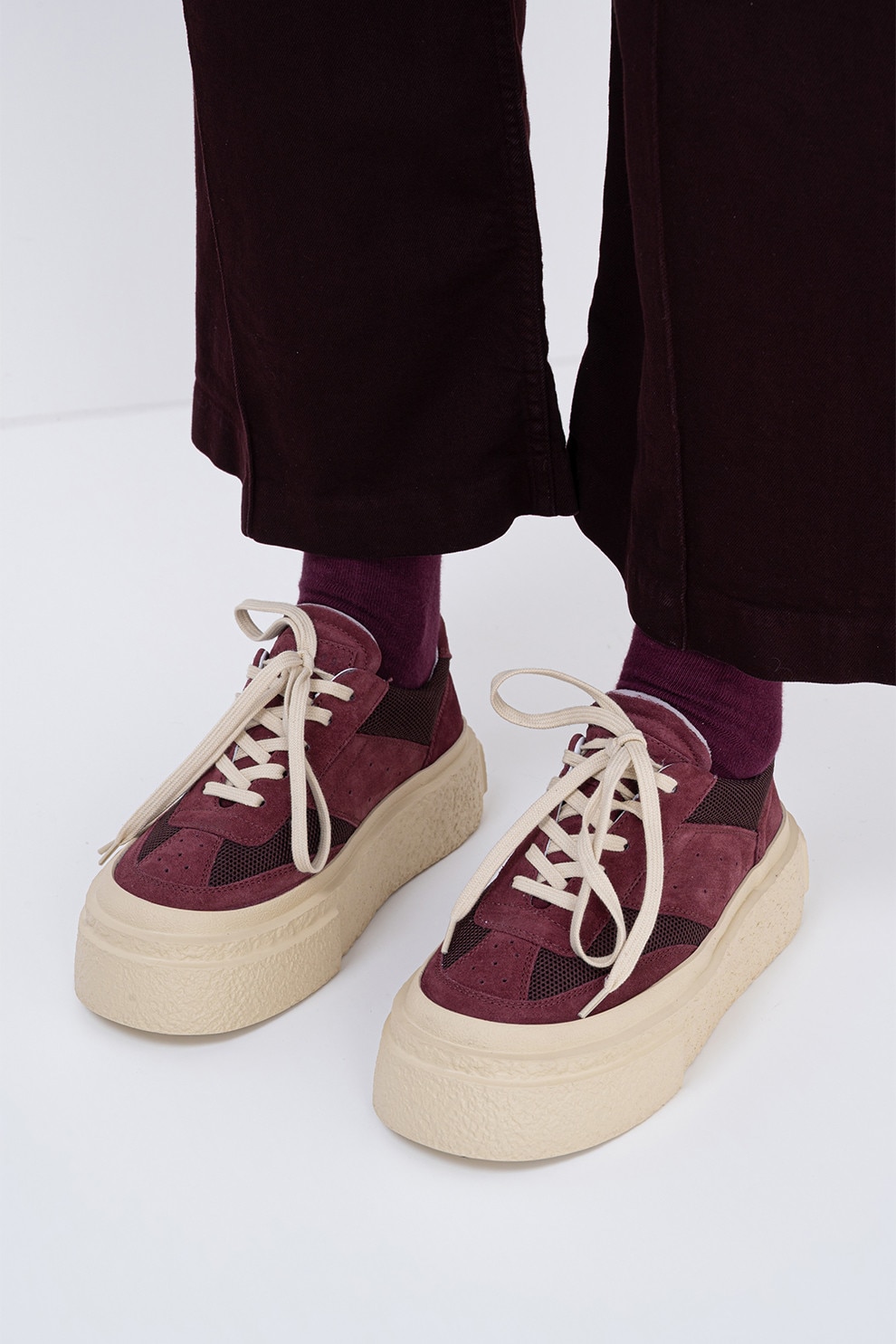 MM6 MAISON MARGIELA, Pantofi sport din piele intoarsa cu talpa