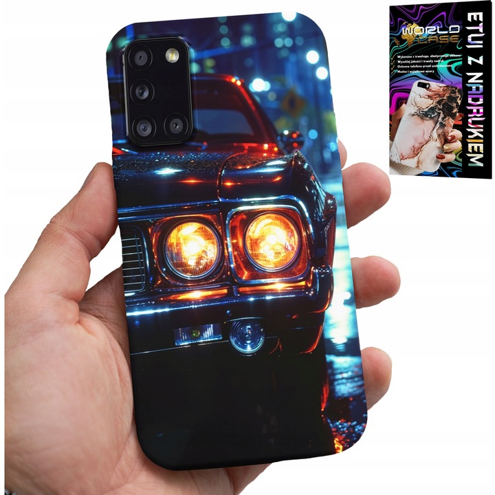 Tok Samsung Galaxy A31-hez, World Case, klasszikus autós design, szilikon, többszínű
