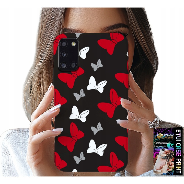 Telefon tok, World Case, Samsung Galaxy A31, piros és fehér, szilikon