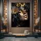 Tablou Canvas Premium, LuxCanva® G1219, Somnul Zeitei, 45 X 60 CM, Panza Bumbac 100% 400g/m2, Sasiu, Lemn, Alchimie, Aur, Flori, Secret, Noapte, Incoronat, Baroc, Mistic, Opulenta, Floral, Metamorfoza, Obscur, Mistic, Salon, Birou, Living, Dormitor