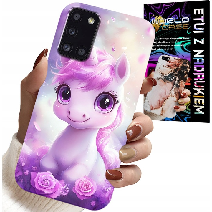 Tok Samsung Galaxy A31-hez, World Case, egyedi design, többszínű, szilikon