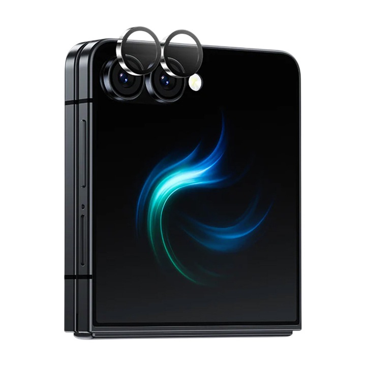 Kamera lencsevédő fólia Samsung Galaxy Z Flip7 / Z Flip 7-hez, prémium HD edzett üveg, egyedi védelem, kiváló ellenállás, átlátszó