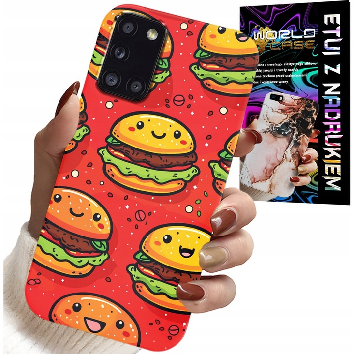 Carcasa pentru Samsung Galaxy A31, World Case, design burger, silicon, multicolor