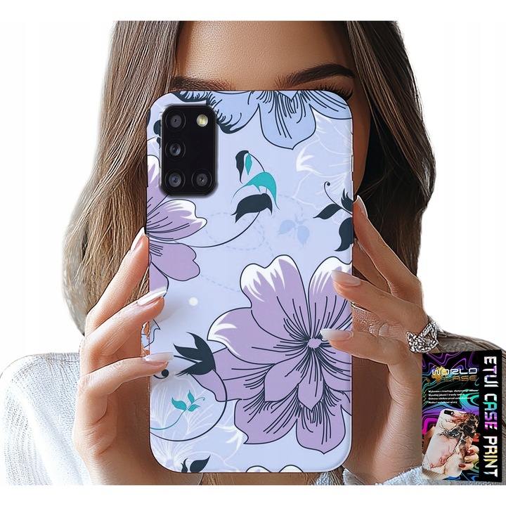 Tok Samsung Galaxy A31-hez, World Case, virágmintás, szilikon